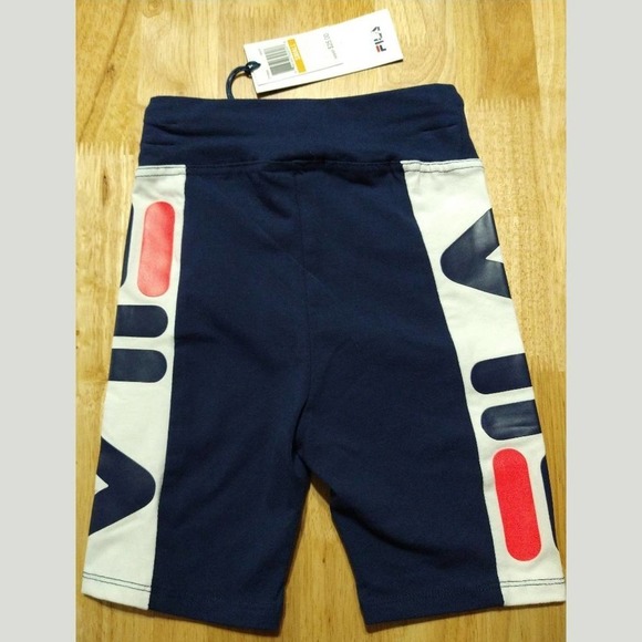 FILA Girls High Waist Navy Blue Logo Biker Shorts Size Small (S) New - Picture 4 of 8